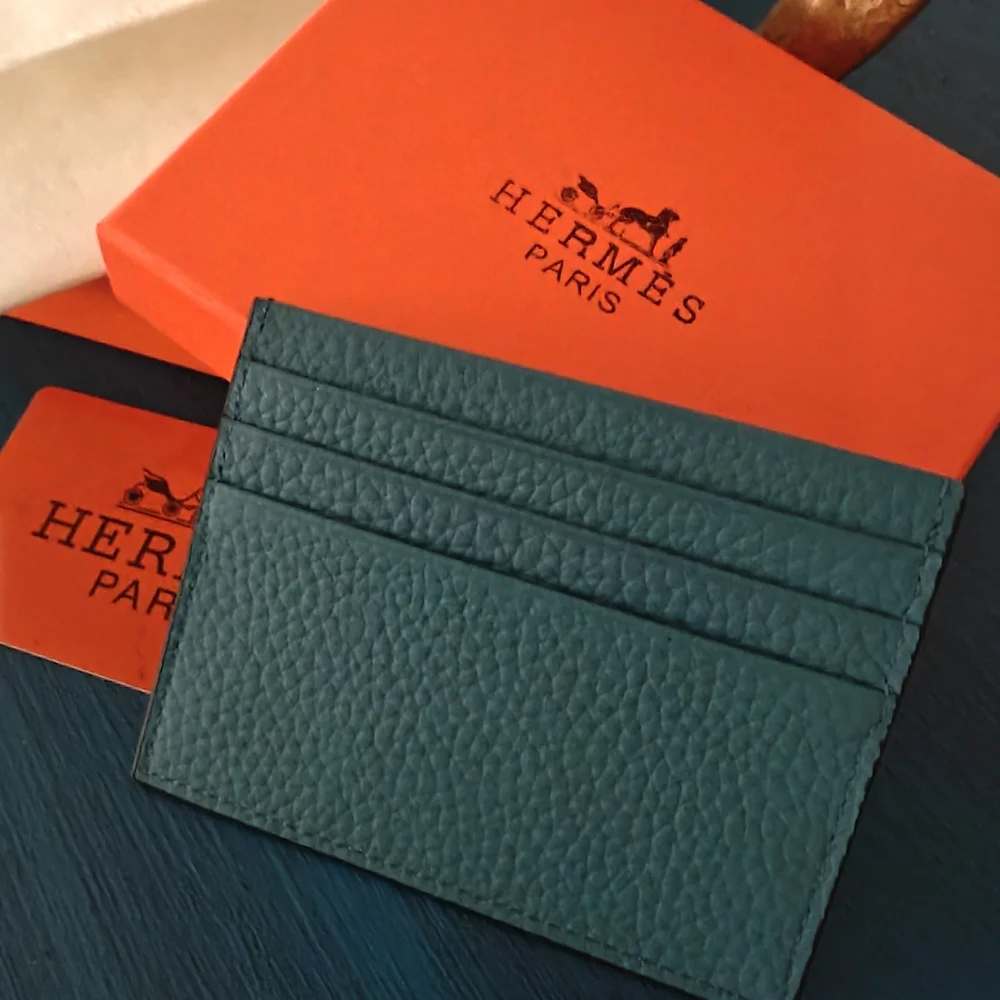 Hermes Green Leather Money Clip